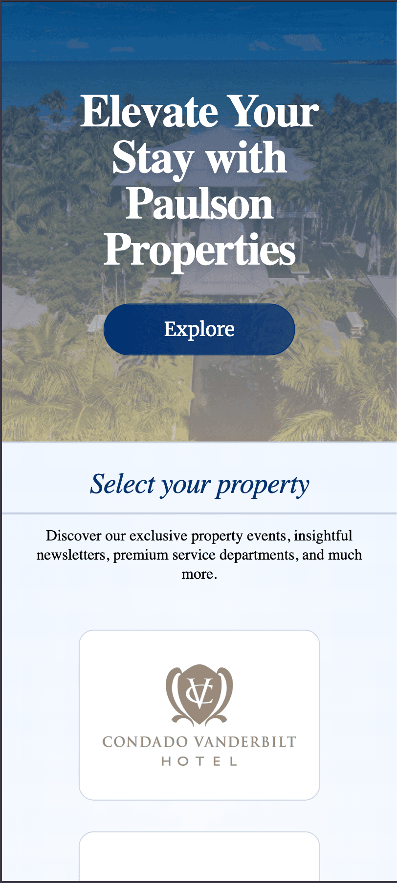 Membership Experience mobile interface